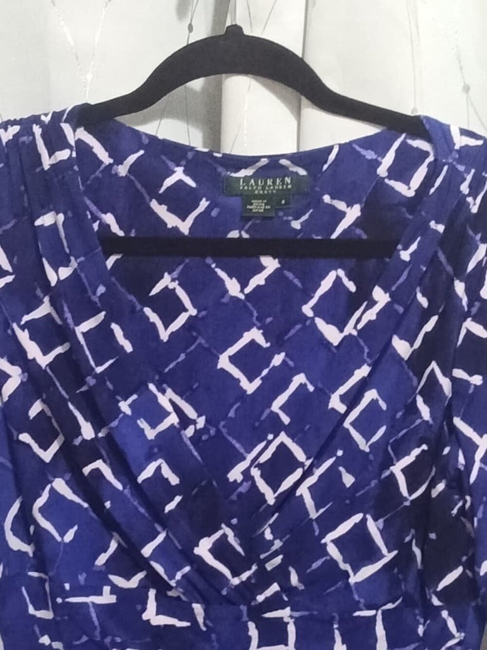 Lauren Blue White Geometric
